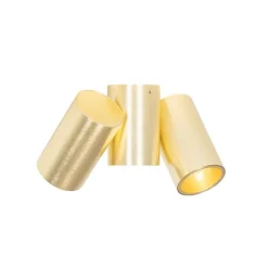 QAZQA Deckenstrahler|Aufbaustrahler*Smarter Strahler Messing 2-flammig Verstellbar Inkl. 2 Wifi GU10 50mm - Michael