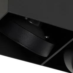 QAZQA Küchenlampen|Deckenstrahler*Smarter Strahler schwarz rechteckig 2-Lichter inkl. 2 Wifi GU10 111mm - Box