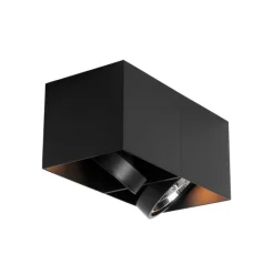 QAZQA Küchenlampen|Deckenstrahler*Smarter Strahler schwarz rechteckig 2-Lichter inkl. 2 Wifi GU10 111mm - Box