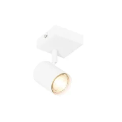 QAZQA Wandstrahler|Deckenstrahler*Smarter Strahler weiß verstellbar quadratisch inkl. Wifi GU10 50mm - Jeana