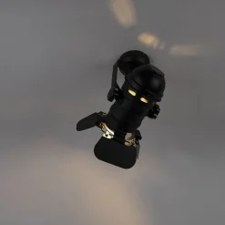 QAZQA Smarte Spots|Smarte Deckenleuchten*Smarter Studiospot schwarz dreh- und neigbar inkl. Wifi A60 - Movie