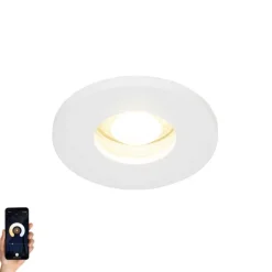 QAZQA Badezimmerlampen|Smarte Außenbeleuchtung*Smartes Badezimmer Einbau-Strahler Weiß Inkl. Wifi GU10 - Shed