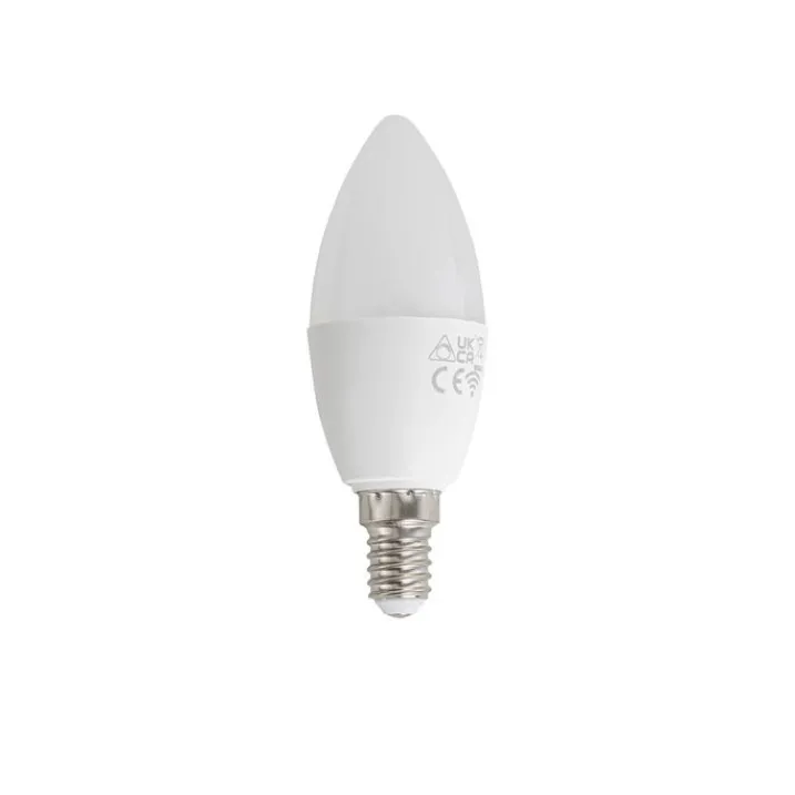 LUUMR Smarte Glühbirnen|Led Lampen*Smartes E14 LED-Leuchtmittel C37 Opal RGBW 4,9W 470lm 2700-6500K