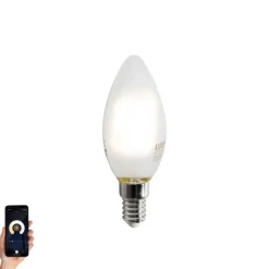 LUUMR Smarte Glühbirnen|Led Lampen*Smartes E14 LED-Leuchtmittel C35 Matt 4,2W 470lm 2700-6500K