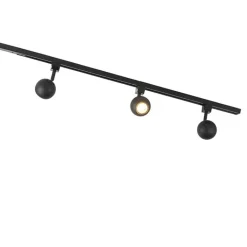 QAZQA Smarte Spots|Deckenstrahler*Smartes modernes Schienensystem schwarz 1-phasig inkl. 3 Wifi GU10 - Iconic Gissi