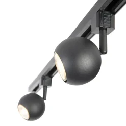 QAZQA Smarte Spots|Deckenstrahler*Smartes modernes Schienensystem schwarz 1-phasig inkl. 3 Wifi GU10 - Iconic Gissi