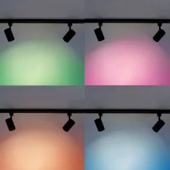 QAZQA Smarte Spots|Deckenstrahler*Smartes modernes Schienensystem schwarz 1-phasig inkl. 3 Wifi GU10 - Iconic Gissi