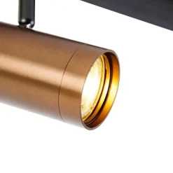 QAZQA Smarte Spots|Deckenstrahler*Smartes 1-Phasen-Schienensystem inkl. 4 WiFi GU10 Dunkelbronze - Jeana