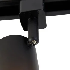 QAZQA Schlafzimmerlampen|Küchenlampen*Smartes 1-phasiges Schienensystem mit 4 WiFi GU10 Spots Schwarz - Iconic Jeana
