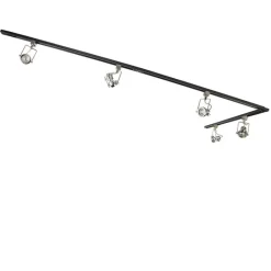 QAZQA Smarte Spots|Deckenstrahler*Smartes 1-phasiges Schienensystem schwarz mit Stahl inkl. 5 WiFi GU10 - Iconic Suplux