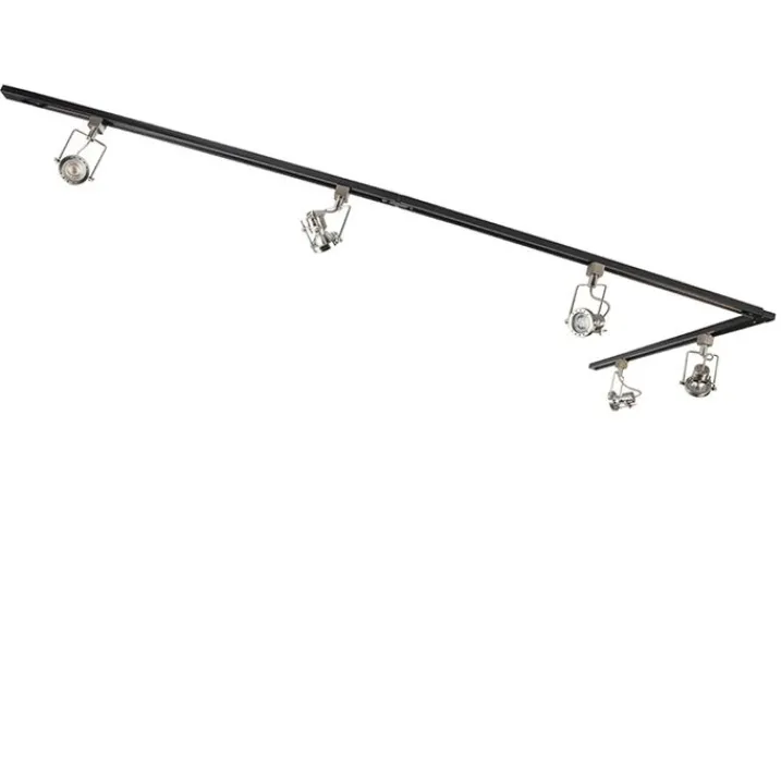 QAZQA Smarte Spots|Deckenstrahler*Smartes 1-phasiges Schienensystem schwarz mit Stahl inkl. 5 WiFi GU10 - Iconic Suplux