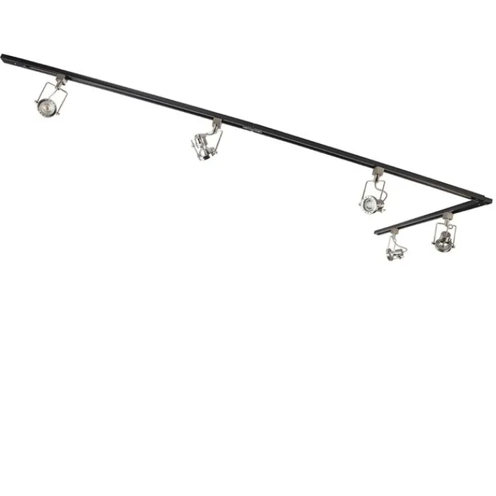 QAZQA Smarte Spots|Deckenstrahler*Smartes 1-phasiges Schienensystem schwarz mit Stahl inkl. 5 WiFi GU10 - Iconic Suplux