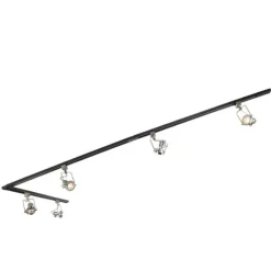 QAZQA Smarte Spots|Deckenstrahler*Smartes 1-phasiges Schienensystem schwarz mit Stahl inkl. 5 WiFi GU10 - Iconic Suplux