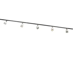QAZQA Smarte Spots|Deckenstrahler*Smartes 1-phasiges Schienensystem schwarz mit Stahl inkl. 5 WiFi GU10 - Iconic Suplux