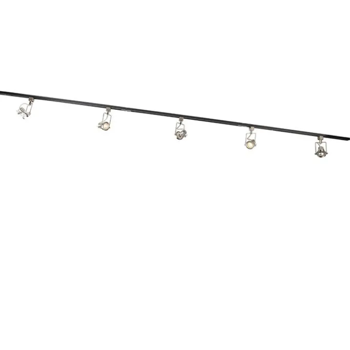 QAZQA Smarte Spots|Deckenstrahler*Smartes 1-phasiges Schienensystem schwarz mit Stahl inkl. 5 WiFi GU10 - Iconic Suplux