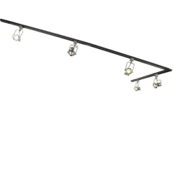 QAZQA Smarte Spots|Deckenstrahler*Smartes 1-phasiges Schienensystem schwarz mit Stahl inkl. 5 WiFi GU10 - Iconic Suplux