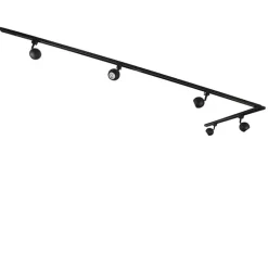 QAZQA Smarte Spots|Deckenstrahler*Smartes 1-phasiges Schienensystem inkl. 5 WLAN GU10 schwarz - Iconic Gissi