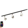 QAZQA Smarte Spots|Deckenstrahler*Smartes 1-phasiges Schienensystem schwarz mit Stahl inkl. 3 WiFi GU10 - Iconic Suplux