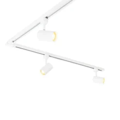 QAZQA Deckenstrahler|Aufbaustrahler*Smartes Schienensystem mit 10 Strahlern Weiß 1-phasig inkl. 10 Wifi GU10 50mm - Iconic Jeana