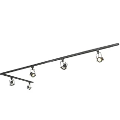 QAZQA Smarte Spots|Deckenstrahler*Smartes Schienensystem schwarz 1-phasig inkl. 5 Wifi GU10 - Iconic Suplux