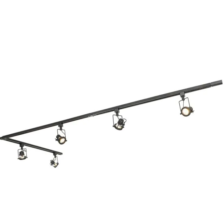 QAZQA Smarte Spots|Deckenstrahler*Smartes Schienensystem schwarz 1-phasig inkl. 5 Wifi GU10 - Iconic Suplux