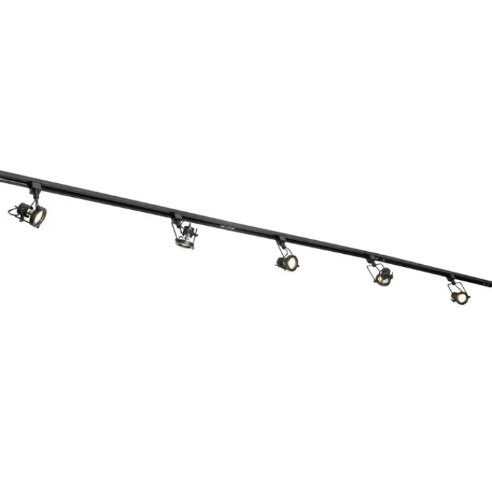 QAZQA Smarte Spots|Deckenstrahler*Smartes Schienensystem schwarz 1-phasig inkl. 5 Wifi GU10 - Iconic Suplux