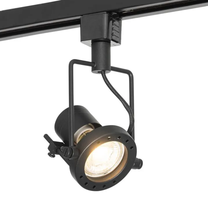 QAZQA Smarte Spots|Deckenstrahler*Smartes Schienensystem schwarz 1-phasig inkl. 5 Wifi GU10 - Iconic Suplux