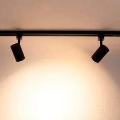 QAZQA Schlafzimmerlampen|Küchenlampen*Smartes Schienensystem schwarz inkl. 3 WiFi GU10 1-phasig - Iconic Jeana