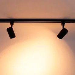 QAZQA Schlafzimmerlampen|Küchenlampen*Smartes Schienensystem schwarz inkl. 3 WiFi GU10 1-phasig - Iconic Jeana