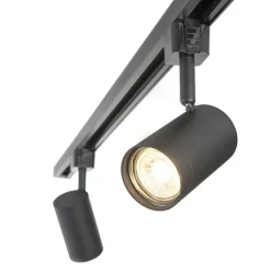 QAZQA Schlafzimmerlampen|Küchenlampen*Smartes Schienensystem schwarz inkl. 3 WiFi GU10 1-phasig - Iconic Jeana