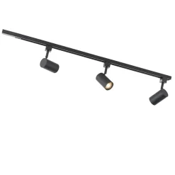 QAZQA Schlafzimmerlampen|Küchenlampen*Smartes Schienensystem schwarz inkl. 3 WiFi GU10 1-phasig - Iconic Jeana