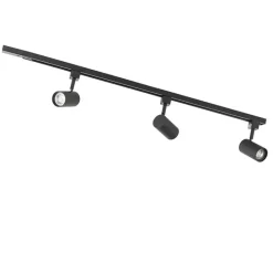 QAZQA Schlafzimmerlampen|Küchenlampen*Smartes Schienensystem schwarz inkl. 3 WiFi GU10 1-phasig - Iconic Jeana