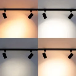 QAZQA Schlafzimmerlampen|Küchenlampen*Smartes Schienensystem schwarz inkl. 3 WiFi GU10 1-phasig - Iconic Jeana