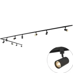 QAZQA Schlafzimmerlampen|Küchenlampen*Smartes Schienensystem schwarz 1-phasig 10-Licht inkl. WiFi GU10 - Iconic Jeana