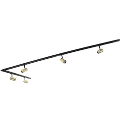 QAZQA Smarte Spots|Deckenstrahler*Smartes Schienensystem schwarz mit Gold 1-phasig 5-leuchtmittel inkl. Wifi GU10 - Iconic Jeana