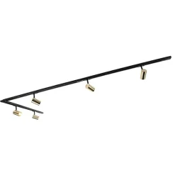QAZQA Smarte Spots|Deckenstrahler*Smartes Schienensystem schwarz mit Gold 1-phasig 5-leuchtmittel inkl. Wifi GU10 - Iconic Jeana
