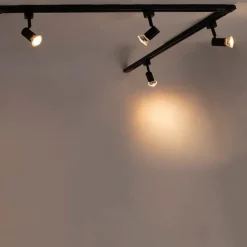 QAZQA Smarte Spots|Deckenstrahler*Smartes Schienensystem schwarz 1-phasig 5-leuchtend inkl. Wifi GU10 - Iconic Jeany