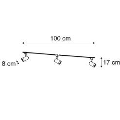 QAZQA Smarte Spots|Deckenstrahler*Smartes Schienensystem weiß 1-phasig 3-flammig inkl. Wifi GU10 - Iconic Jeana