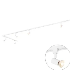 QAZQA Smarte Spots|Deckenstrahler*Smartes Schienensystem weiß 1-phasig 5-leuchtend inkl. Wifi GU10 - Iconic Jeany