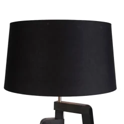 QAZQA Smarte Stehlampen|Stehlampen*Smartes Stehlampenstativ mit Schirm schwarz mit Gold 50 cm inkl. Wif A60 - Puros