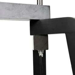 QAZQA Smarte Stehlampen|Stehlampen*Smartes Stehlampenstativ mit Schirm schwarz mit Gold 50 cm inkl. Wif A60 - Puros