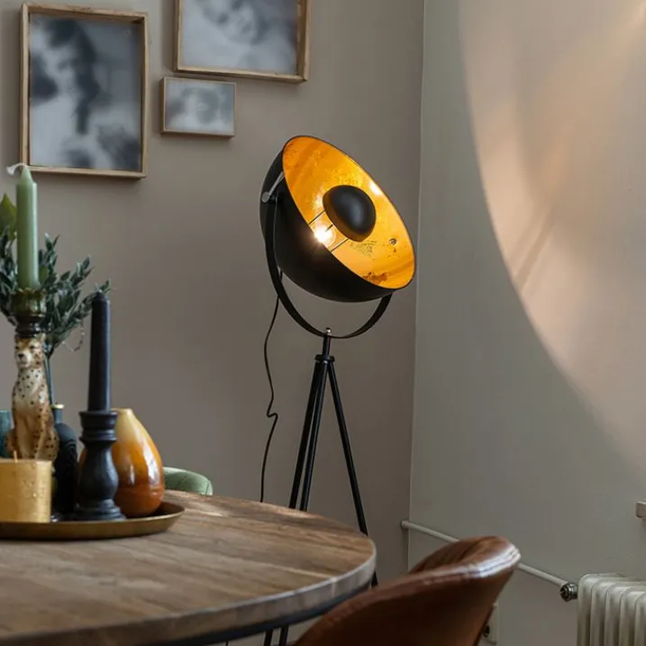 QAZQA Smarte Stehlampen|Stehlampen*Smartes Stehlampen-Stativ schwarz inkl. Wifi A60 - Magna 40 Eglip