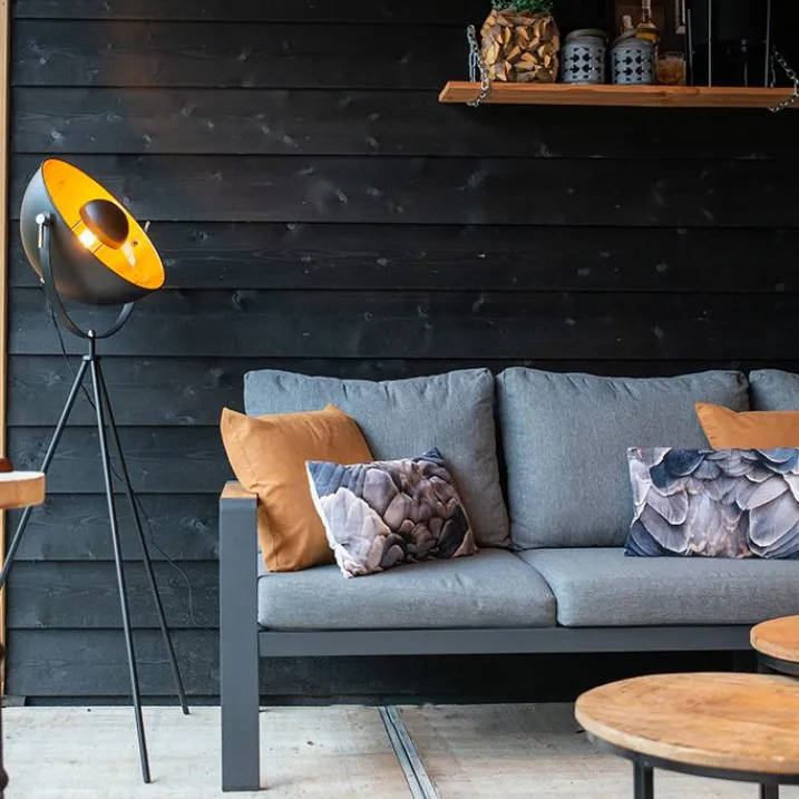 QAZQA Smarte Stehlampen|Stehlampen*Smartes Stehlampen-Stativ schwarz inkl. Wifi A60 - Magna 40 Eglip