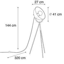 QAZQA Smarte Stehlampen|Stehlampen*Smartes Stehlampen-Stativ schwarz inkl. Wifi A60 - Magna 40 Eglip