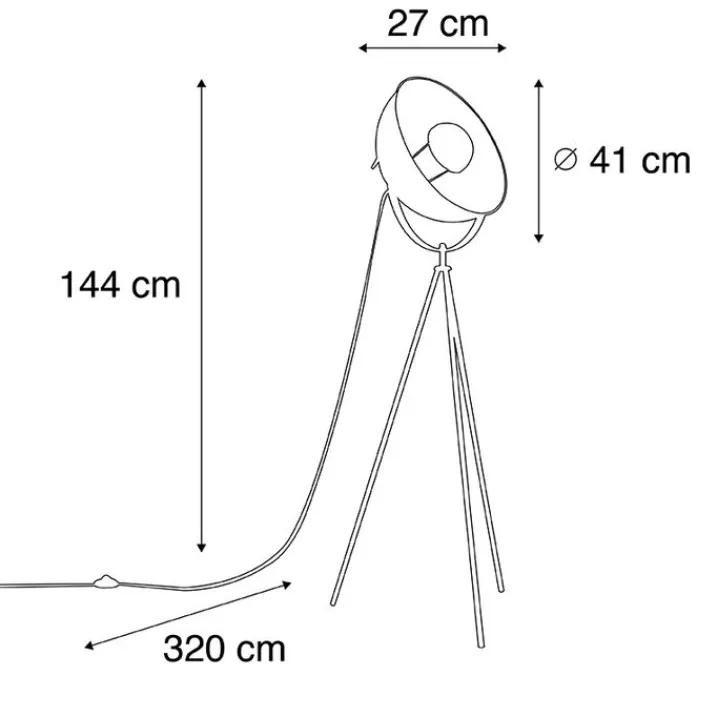 QAZQA Smarte Stehlampen|Stehlampen*Smartes Stehlampen-Stativ schwarz inkl. Wifi A60 - Magna 40 Eglip