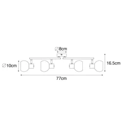 QAZQA Schlafzimmerlampen|Küchenlampen*Smart-Strahler Gold mit rosa Glas inkl. 4 Wifi P45 - Vidro