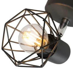 QAZQA Smarte Spots|Smarte Deckenleuchten*Smart-Strahler schwarz drehbar und schwenkbar inkl. Wifi P45 - Mosh