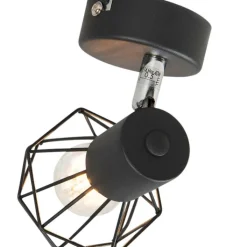 QAZQA Smarte Spots|Smarte Deckenleuchten*Smart-Strahler schwarz drehbar und schwenkbar inkl. Wifi P45 - Mosh