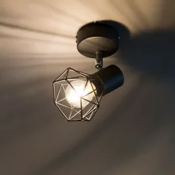 QAZQA Smarte Spots|Smarte Deckenleuchten*Smart-Strahler schwarz drehbar und schwenkbar inkl. Wifi P45 - Mosh