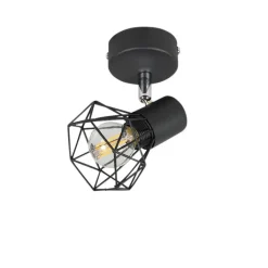 QAZQA Smarte Spots|Smarte Deckenleuchten*Smart-Strahler schwarz drehbar und schwenkbar inkl. Wifi P45 - Mosh